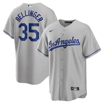 mens nike cody bellinger gray los angeles dodgers road repl